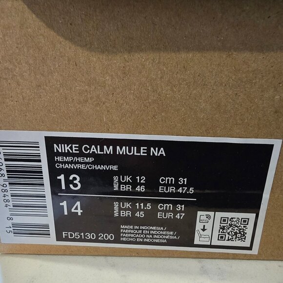 Snipe it  Share Nike Calm Mule NA Size 13 Hemp SLIDE SLIP-ON FD5130-200 NEW - Picture 8 of 8